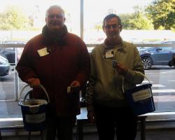 Pres.Elect Alex Steven and David Hill collecting at Tesco's Kilmarnock